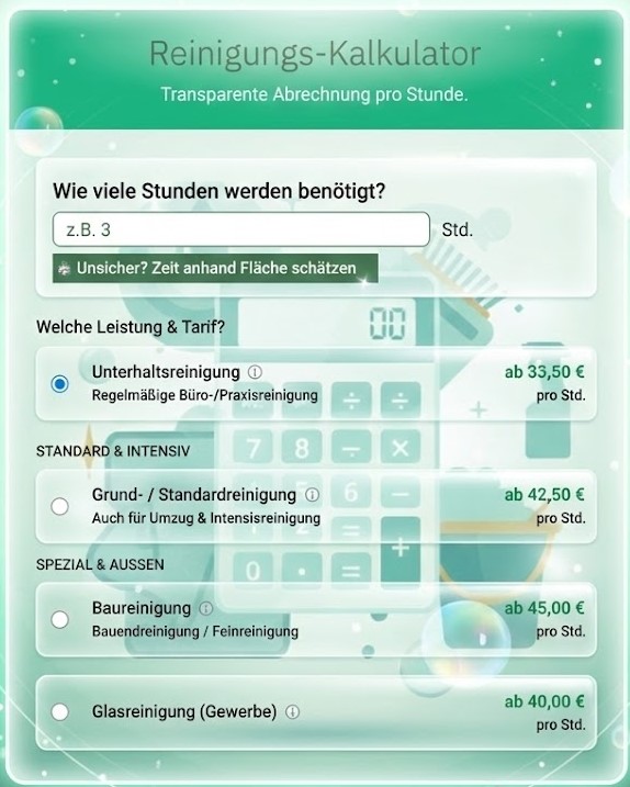 Gebäudereinigungs- Kosten-Rechner